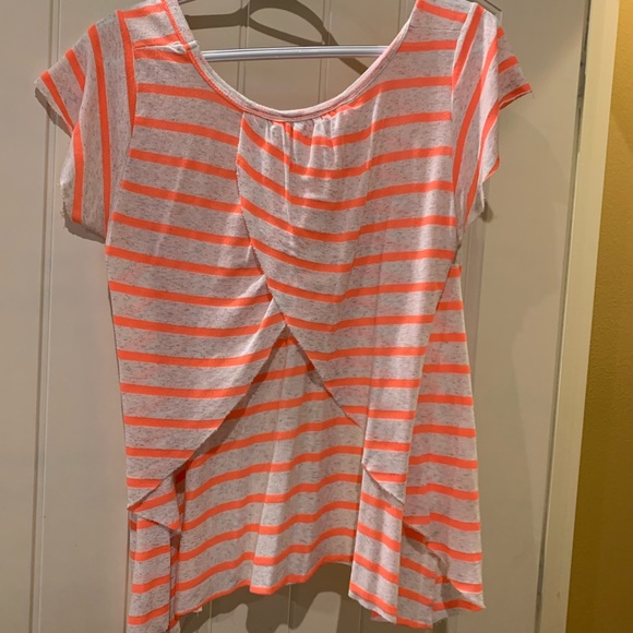 Orange and Cream Open Back Top - Picture 2 of 2